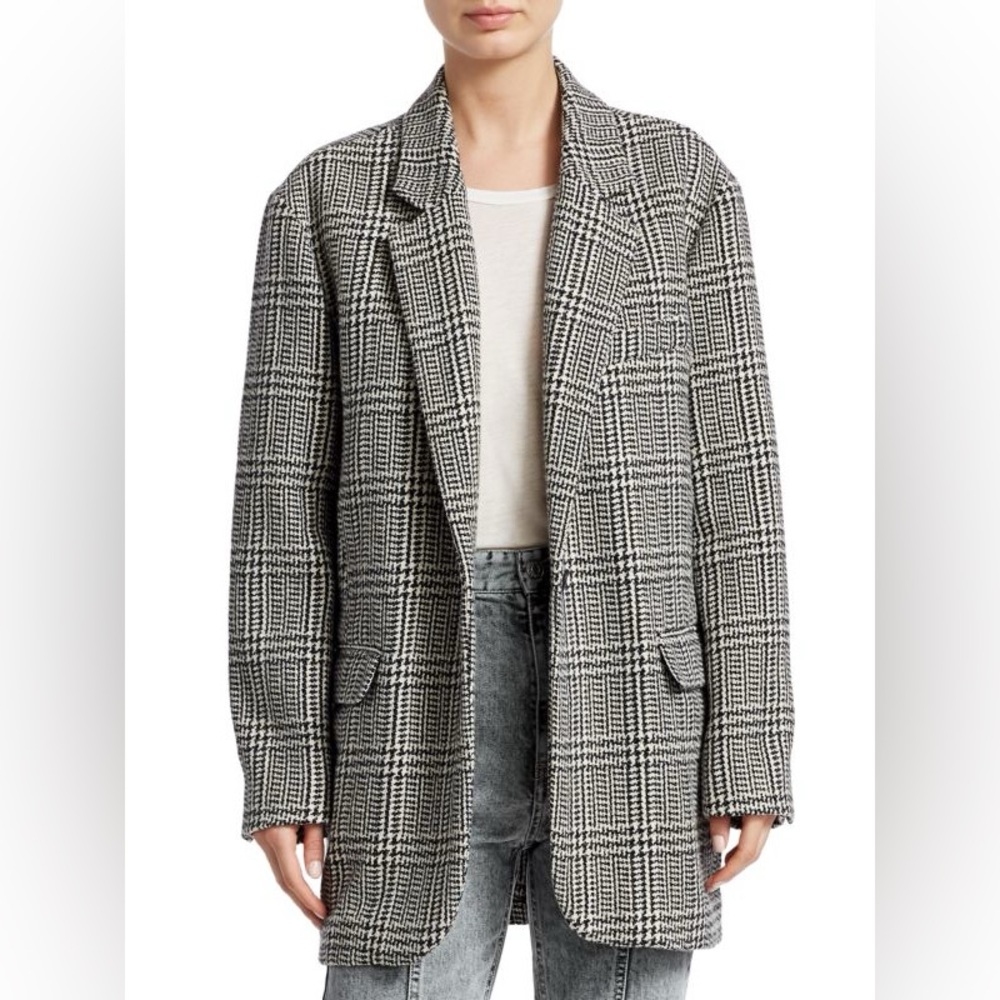 Isabel Marant Black and White Plaid Blazer